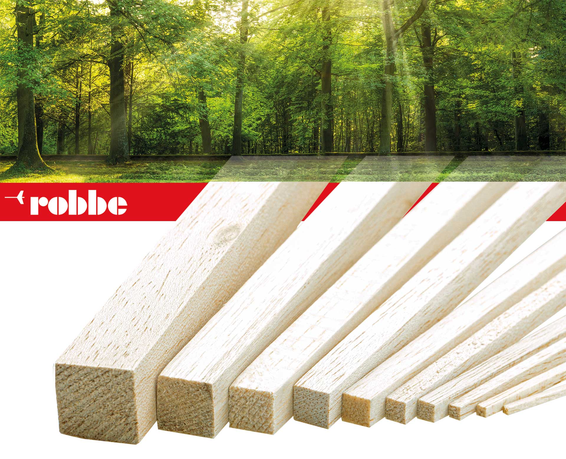 Robbe Modellsport Balsa square strip 3x3x1000mm