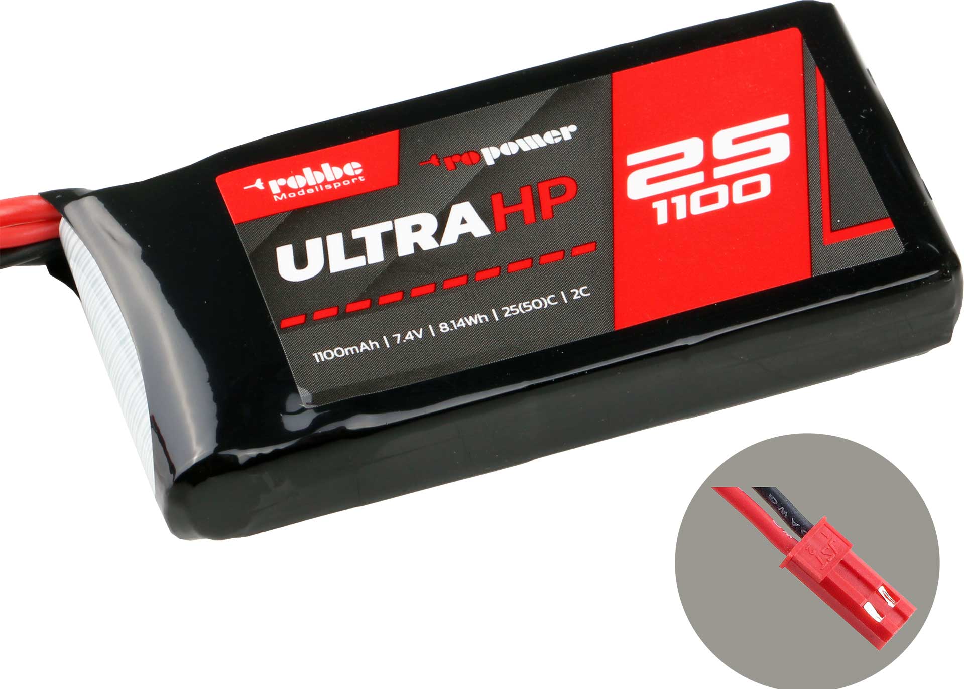 Robbe Modellsport RO-POWER ULTRA HP 1100MAH 7,4 VOLT 2S 25(50)C LIPO BATTERY , BEC PLUG