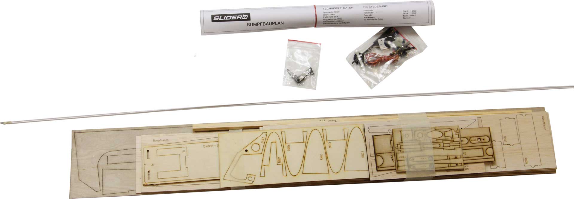 Robbe Modellsport Rumpfbausatz / Holzteilesatz Slider Q mit Leitwerk