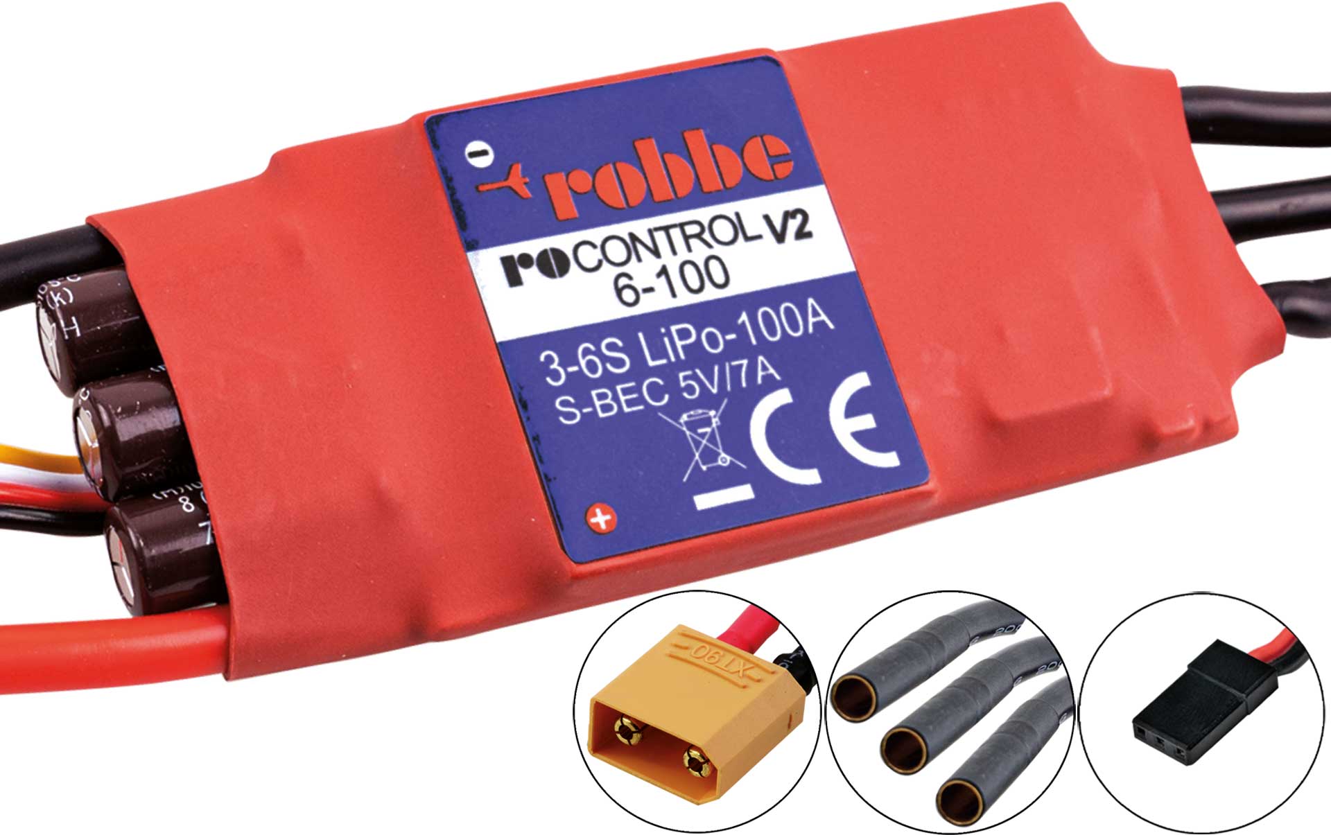 Robbe Modellsport RO-CONTROL 6-100 V2 3-6S -100(120A)5V/7A SWITCH BEC Regler