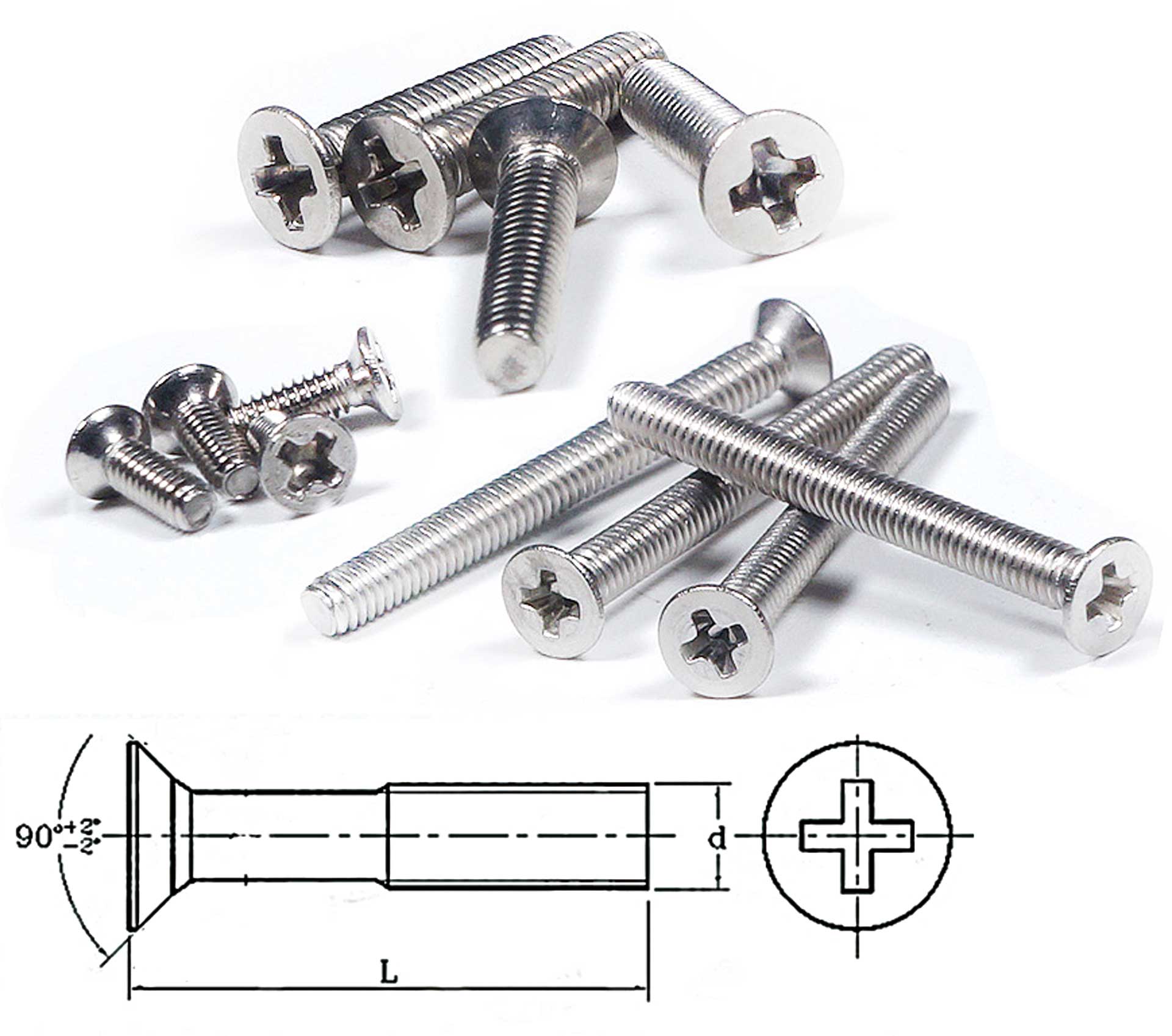 Robbe Modellsport Countersunk head screws cross recess M2.5x6mm 30pcs. stainless steel
