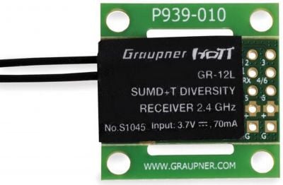 GRAUPNER GR-12L SUMD+T 2 Antennen PCB Empfänger