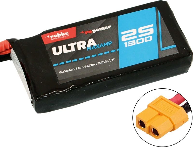 Robbe Modellsport RO-POWER ULTRA MAXAMP 1300MAH 7,4 VOLT 2S 35(70)C LIPO AKKU