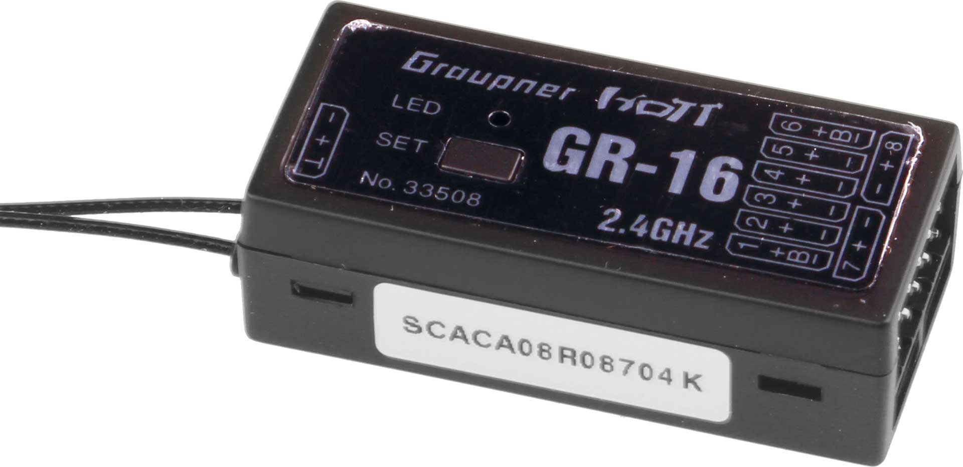 GRAUPNER GR-16 2.4GHZ HOTT 8K RECEIVER