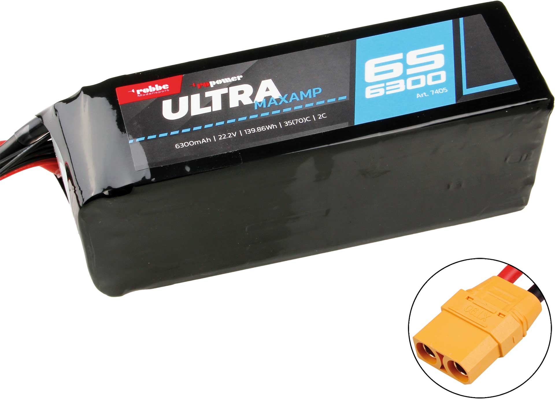 Robbe Modellsport RO-POWER ULTRA MAXAMP 6300MAH 22,2 VOLT 71" ou similaire (nouvelle version "Chrome" uniquement).