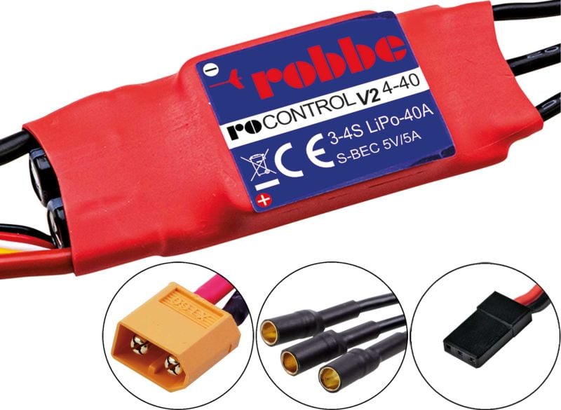 Robbe Modellsport RO-CONTROL 4-40 V2 3-4S -40(60)A 5V/5A B SWITCH BEC ESC